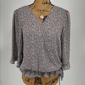 Floral V-Neck Women's Top